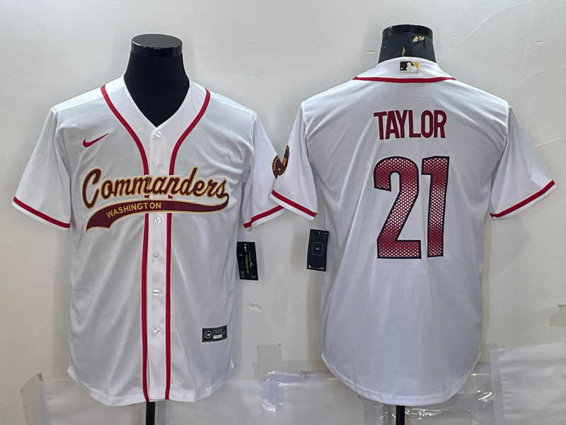 Men's Washington Commanders Sean Taylor #21 White Jersey Joint Edition